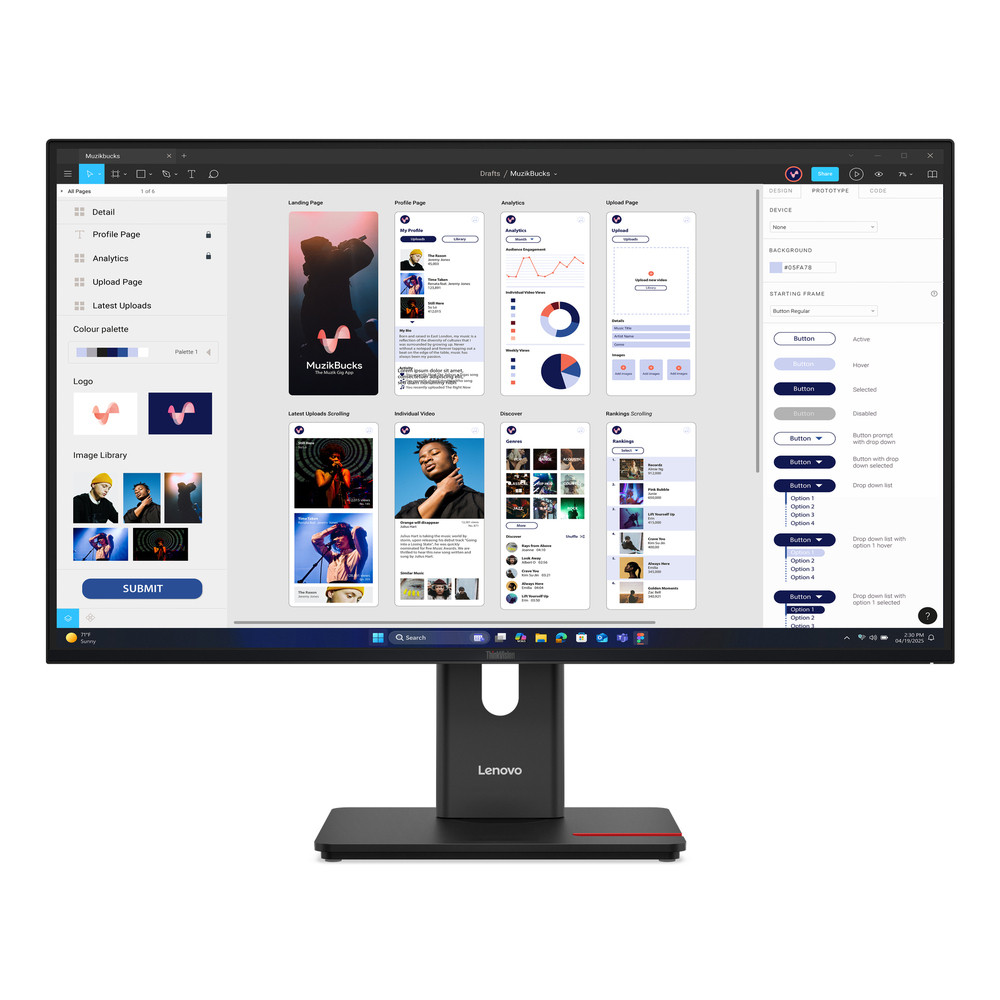 Lenovo ThinkVision T32UD 40 écran plat de PC 80 cm 31.5 3840 x 2160 pixels 4K Ultra HD LCD Neuf - vue 9