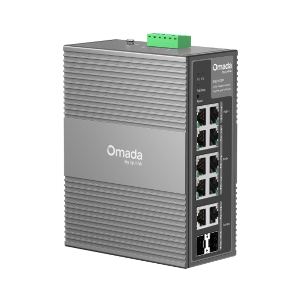TP Link Omada IES210GPP V1.6 Commutateur industriel Géré 6 x 101001000 PoE+ + 2 x 101001000 PoE++ + 2 x combo 1001000 SFPRJ 45 Montage sur rail DIN fixation murale PoE++... - vue 4