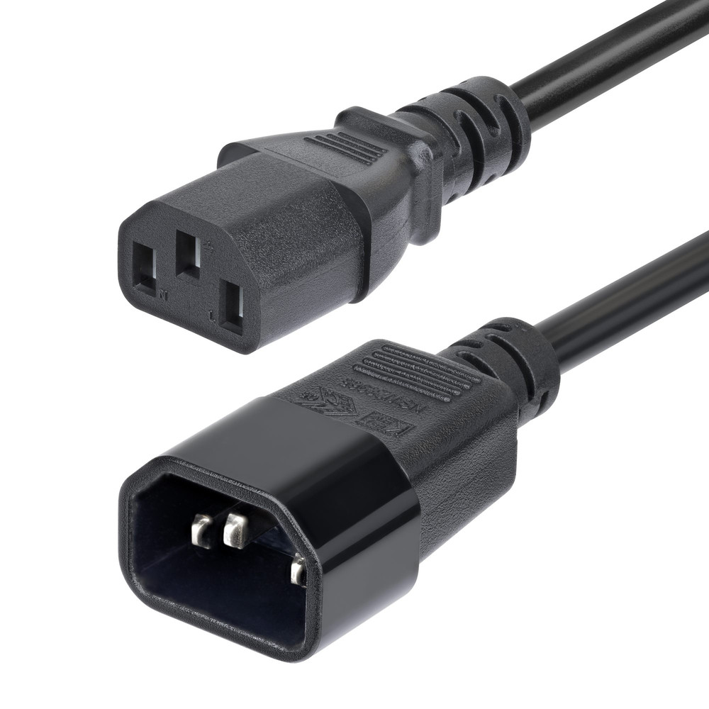 StarTech.com Cordon de Rallonge Électrique de 4 5m Cordon d'Alimentation PDU C14 à C13 14AWG Câble d'Alimentation AC pour PDUAlimentatio