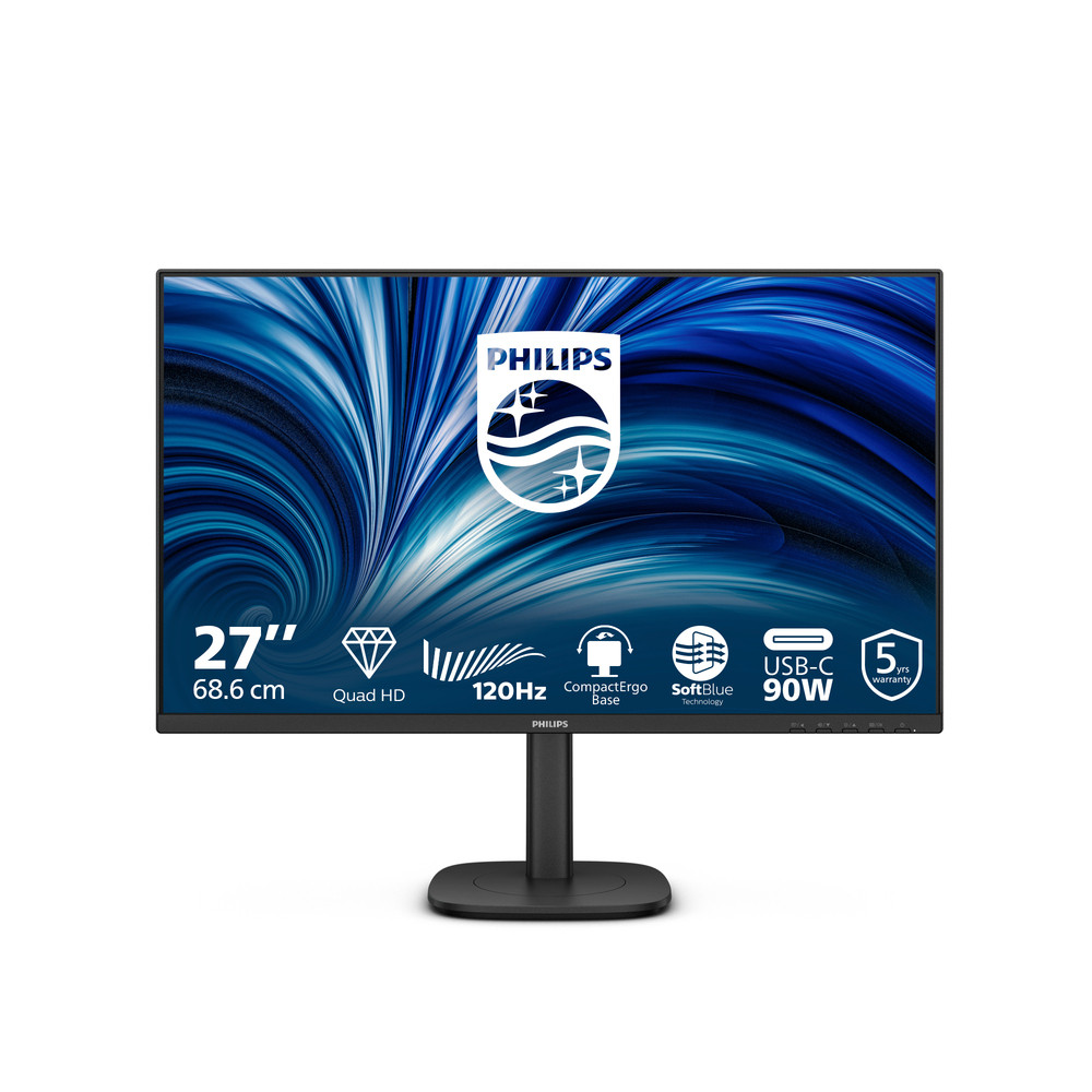 Philips 3000 series 27B2U3601/00, 68,6 cm (27'), 2560 x 1440 pixels, Quad HD, LCD, 4 ms, Noir