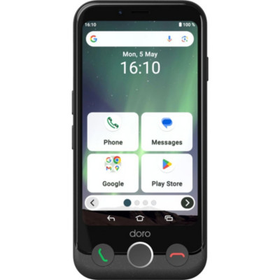 Doro Aurora A10, 11,4 cm (4.5'), 4 Go, 64 Go, 13 MP, Android 14, Noir 8897