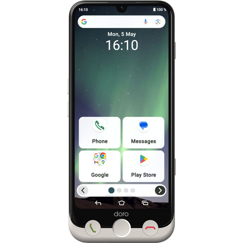 Doro Aurora A30, 15,5 cm (6.1'), 6 Go, 128 Go, 50 MP, Android 14, Noir, Blanc 380536