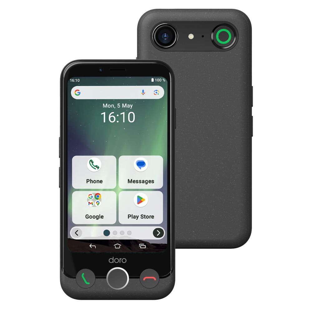 Doro Aurora A10, 11,4 cm (4.5'), 4 Go, 64 Go, 13 MP, Android 14, Noir 380538