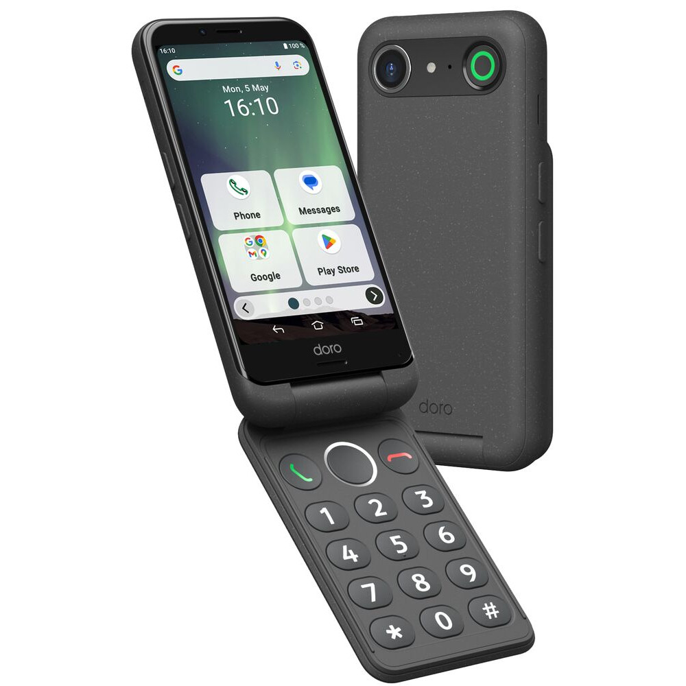 Doro Aurora A20, 11,4 cm (4.5'), 4 Go, 64 Go, 13 MP, Android 14, Noir 380539