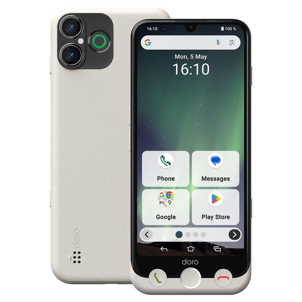 Doro Aurora A30, 15,5 cm (6.1'), 6 Go, 128 Go, 50 MP, Android 14, Blanc 380546