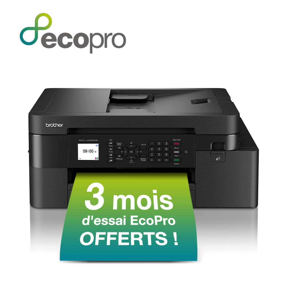Brother MFC-J4350DW Imprimante jet d'encre multifonction 4-en-1 sans fil. Eligible au forfait EcoPro., Jet d'encre, Impression couleur, 1200 x 4800 DP