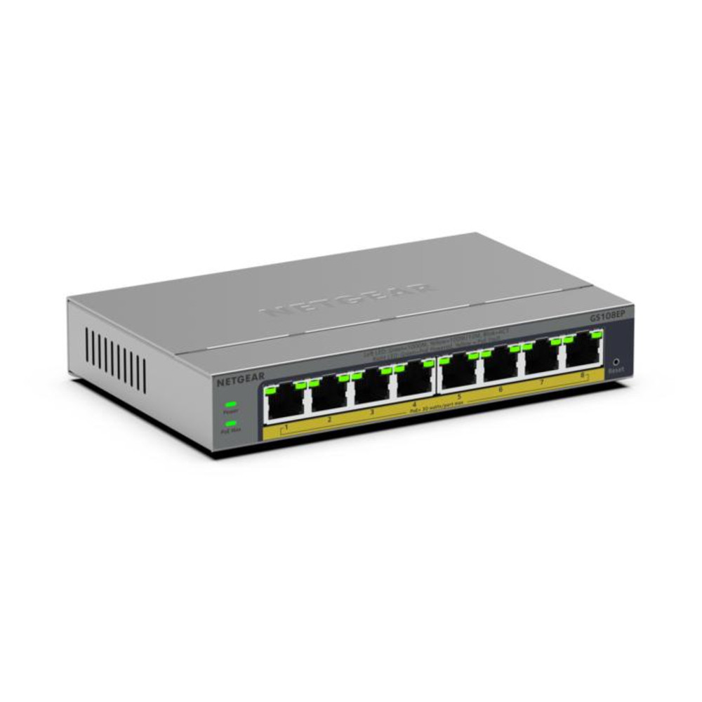 NETGEAR GS108EP, Géré, L2/L3, Gigabit Ethernet (10/100/1000) GS108EP-100EUS