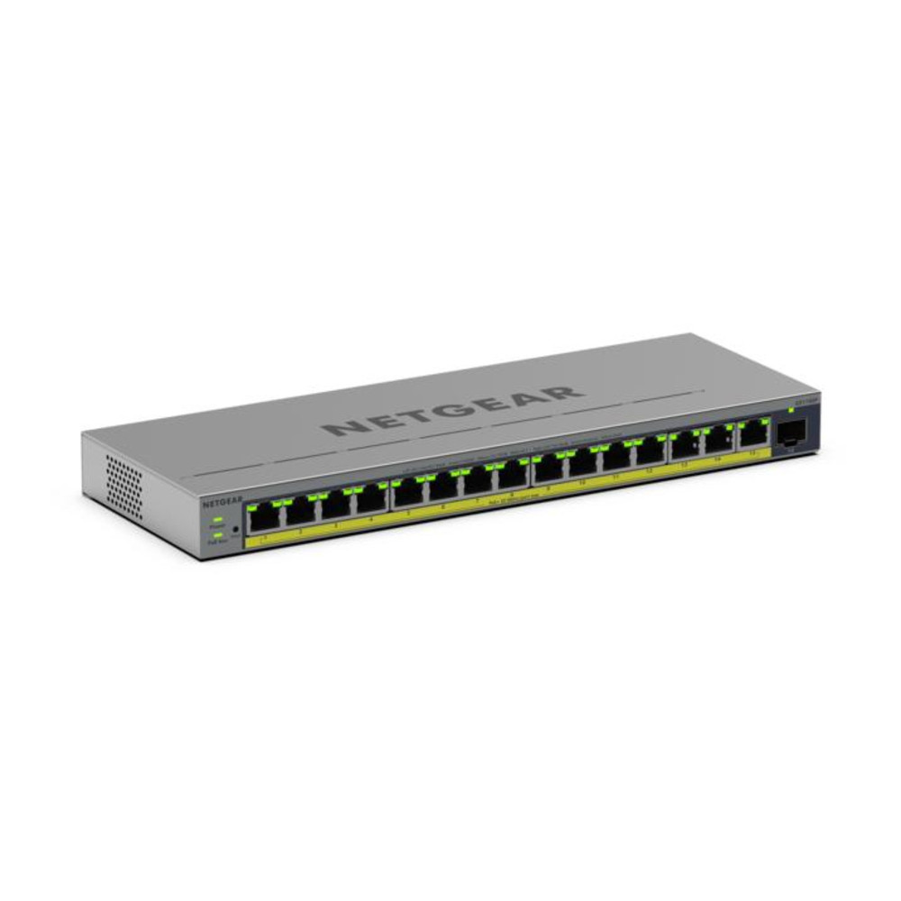 NETGEAR GS116EP, Géré, L2/L3, Gigabit Ethernet (10/100/1000), Connexion Ethernet, supportant l'alimentation via ce port (PoE) GS116EP-100EUS