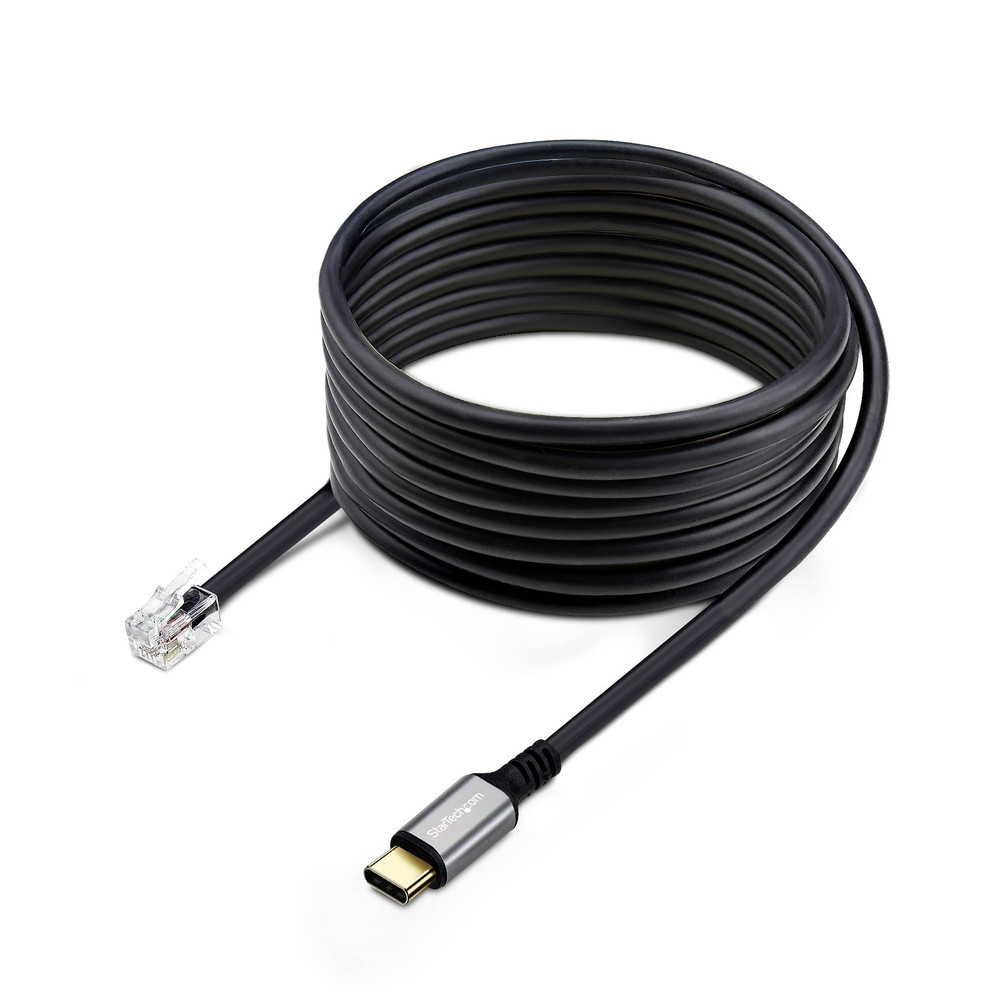 StarTech.com Adaptateur USB-C vers RJ9 pour Combiné Téléphonique de Bureau ou Casque Filaire/Sans Fil, Utilise le Matériel Fixe Existant, 1,8m, pour O