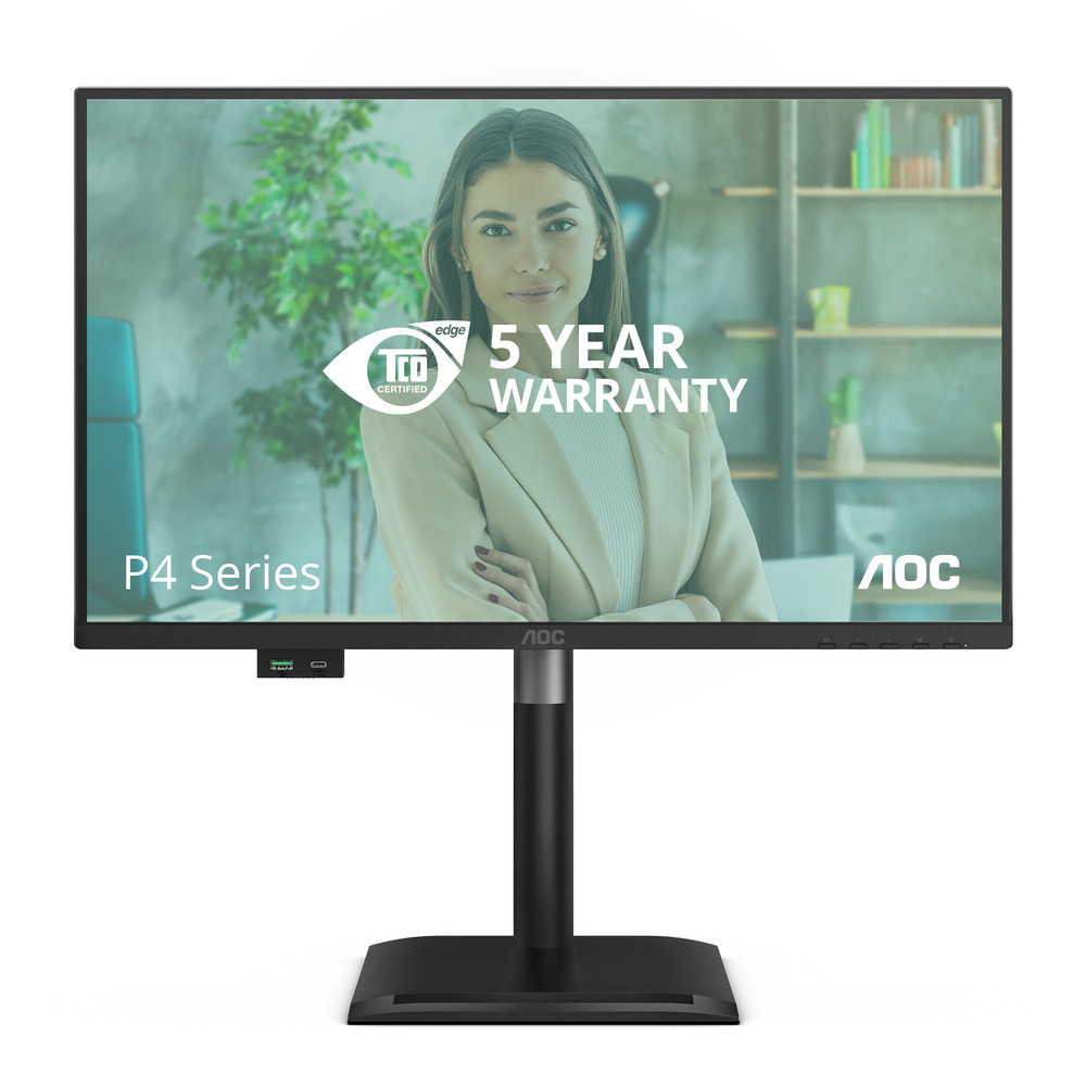 AOC 24P4U, 60,5 cm (23.8'), 1920 x 1080 pixels, Full HD, 4 ms, Noir