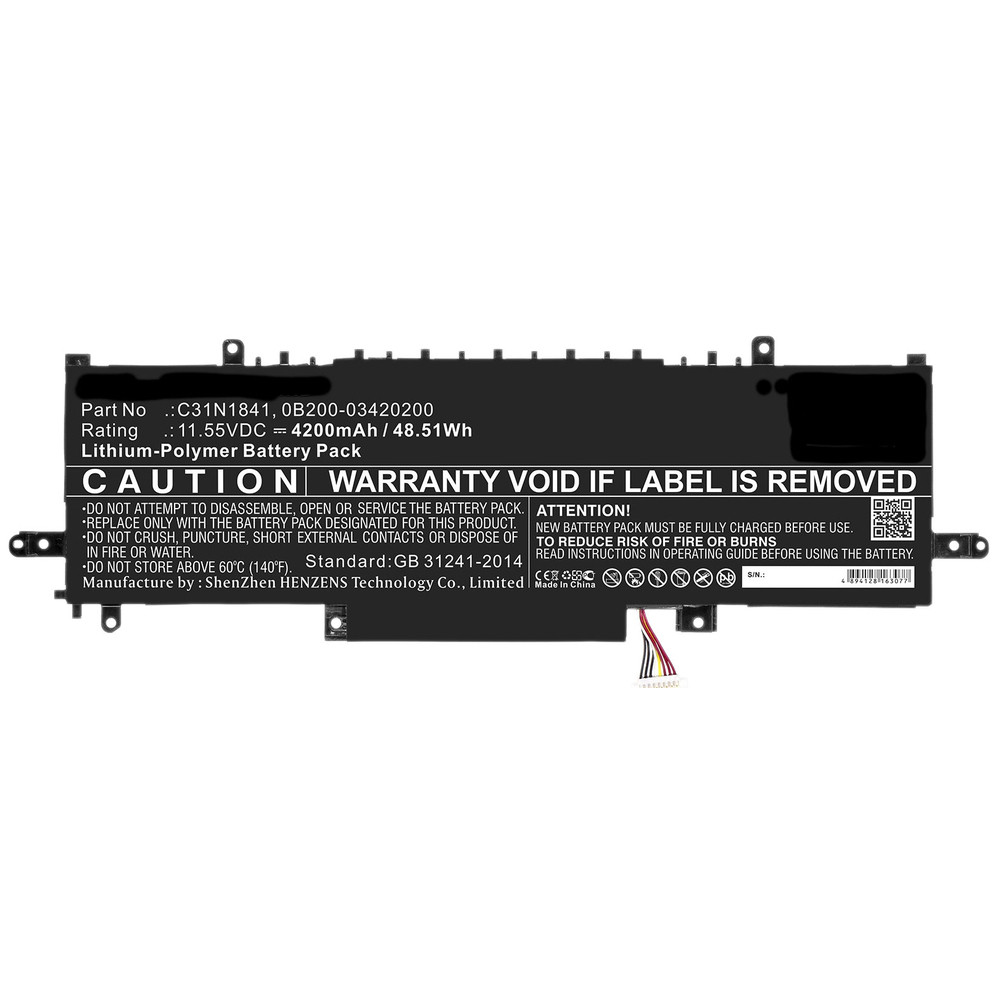 DLH AASS5172-T049Y2, Batterie, ASUS, UM433D / UM433DA / UM433I / UM433IQ / UM434D / UM434DA / UM434I / UM434IQ / UX333FAC / UX333FLC /...