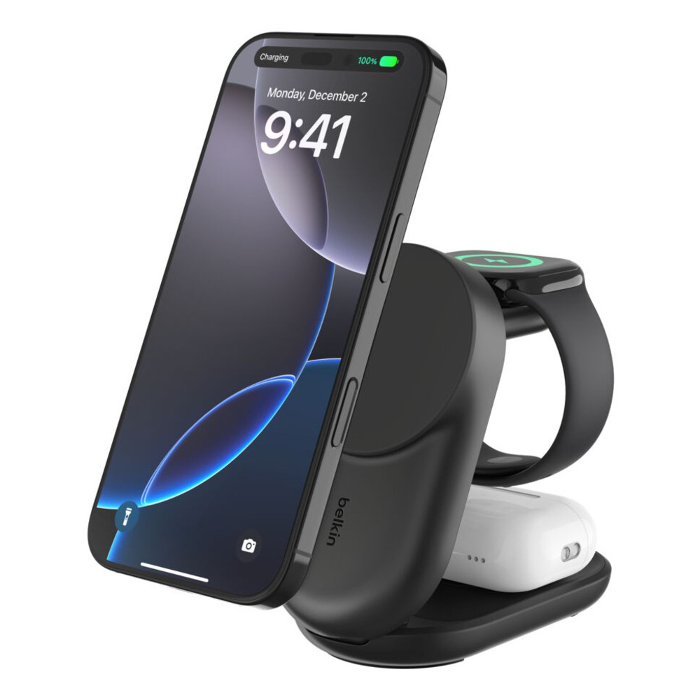 Belkin UltraCharge Socle de Recharge 3 en 1 Aimantée et Pliable avec Qi2 - vue 2