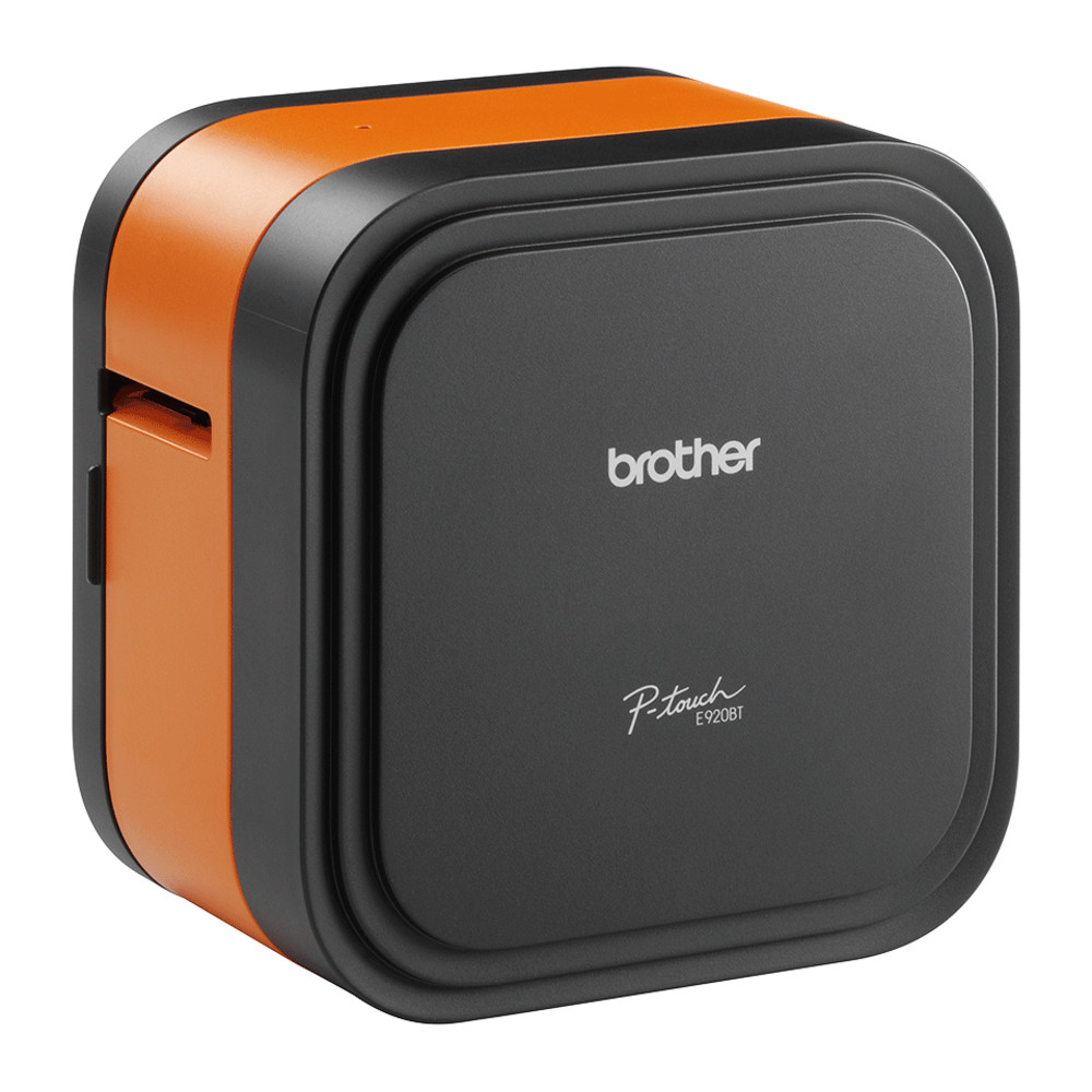 Brother PT-E920BT Etiqueteuse P-touch CUBE Pro avec Bluetooth, TZe, Transfert thermique, 360 x 360 DPI, 20 mm/sec, Sans fil, Noir, Orange PTE920BT