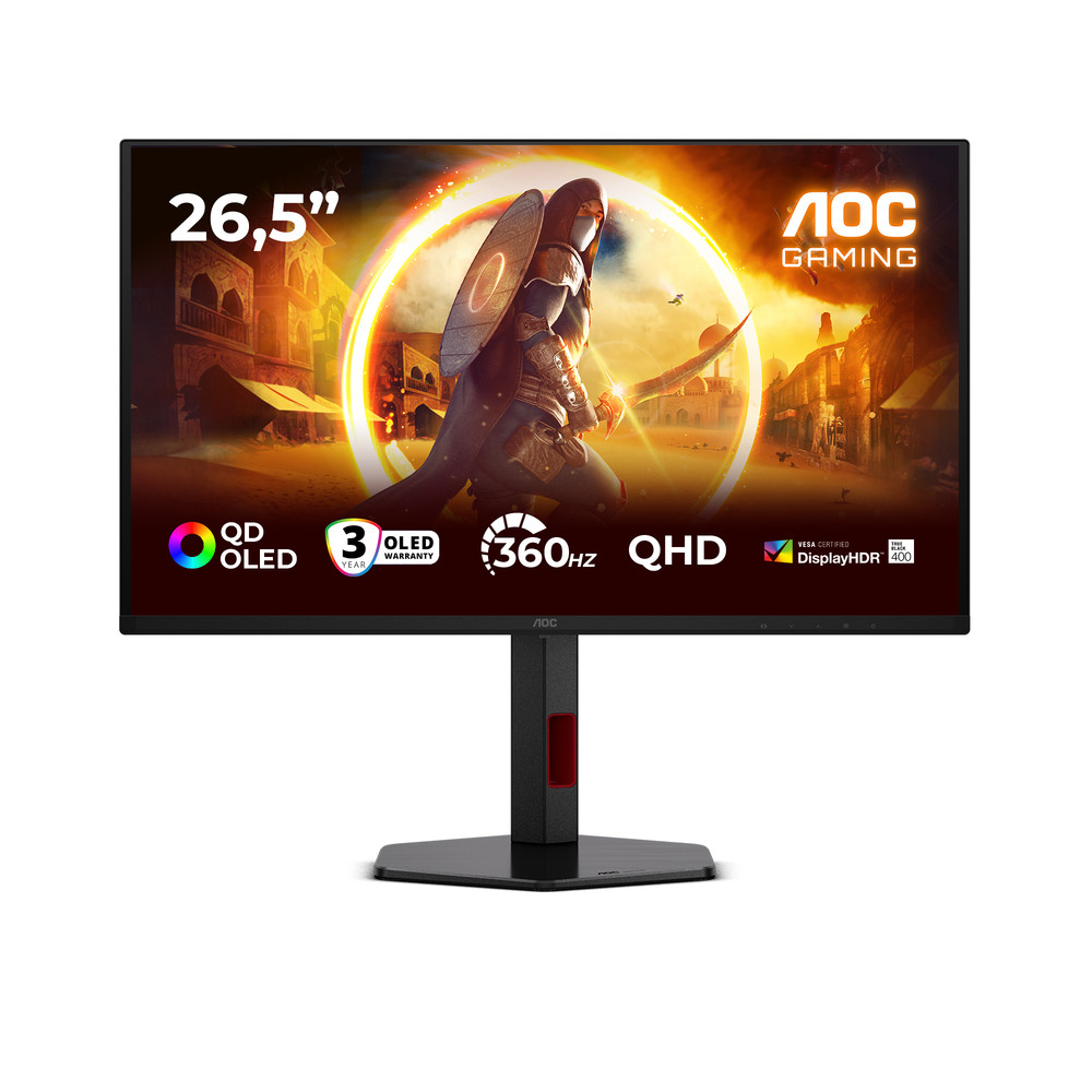 AOC G4 Q27G4SDR, 67,3 cm (26.5'), 2560 x 1440 pixels, Quad HD, QD-OLED, 0,03 ms, Noir, Rouge