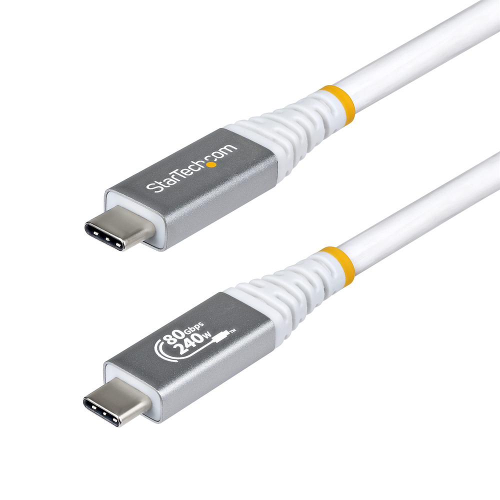 StarTech.com Câble USB4 de 1 5m 80 Gbit/ Câble USB C Certifié USB IF PD 8K 120 Hz4K 240 Hz DP2.1 DP80 Gaine en TPE Compatible Thunderbol