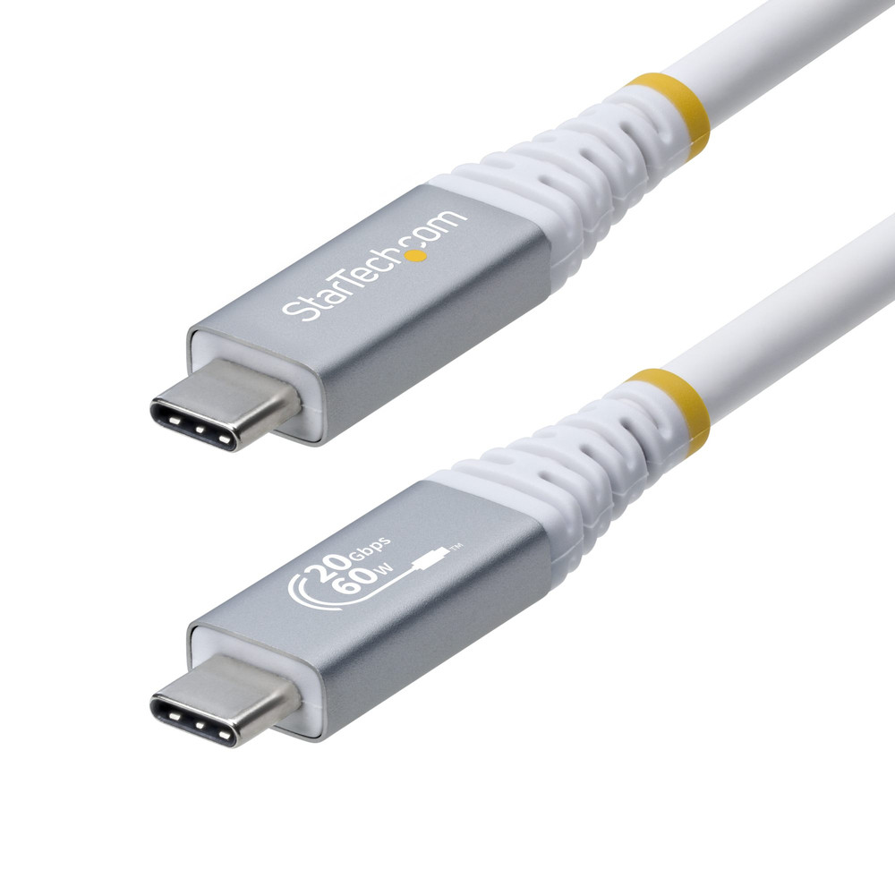StarTech.com Câble USB4 de 3 20 Gbit/ Câble USB C Certifié USB IF PD 4K 120 Hz DP 1.4 Gaine en TPE Cordon USB C 3 USB C USB C