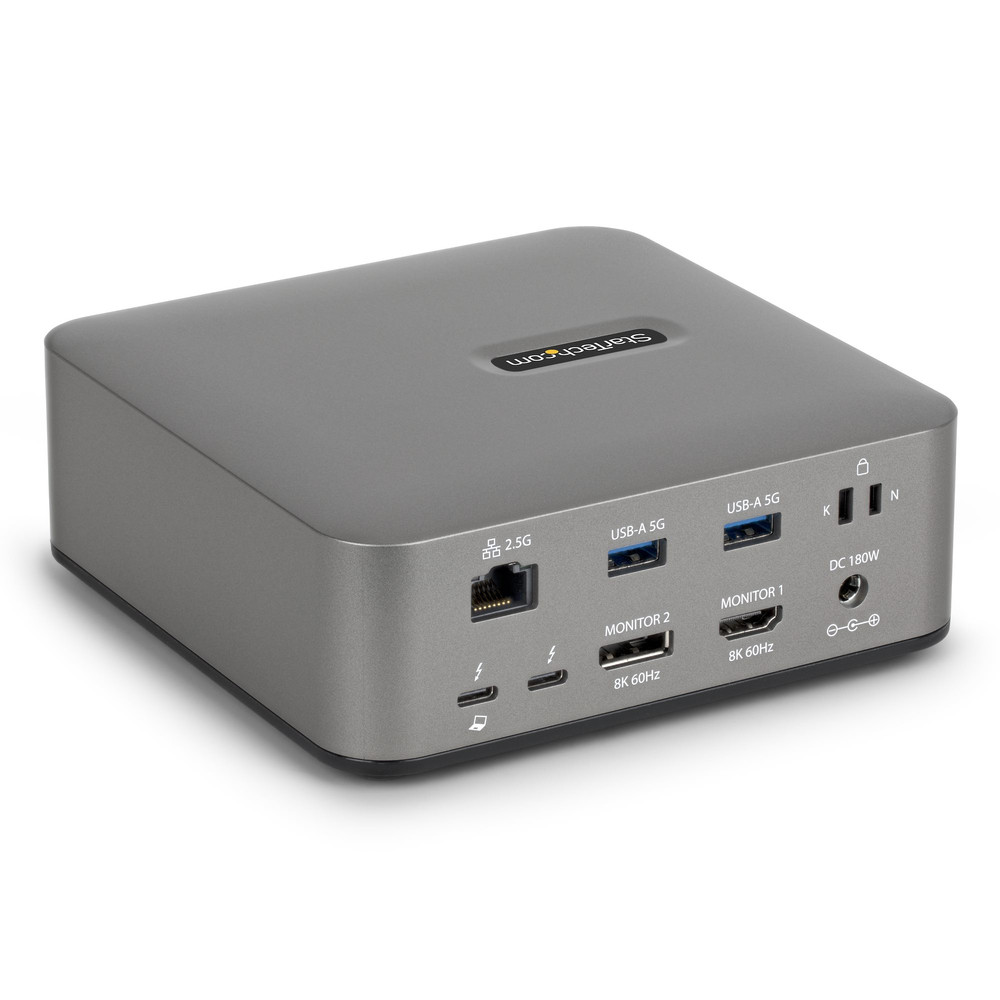 StarTech.com Dock Thunderbolt 5, Double 8K 60Hz, Triple 4K pour Windows, Jusqu'à Double 6K 60Hz pour Mac - Station d'Accueil TB5 et USB4 avec Transfer