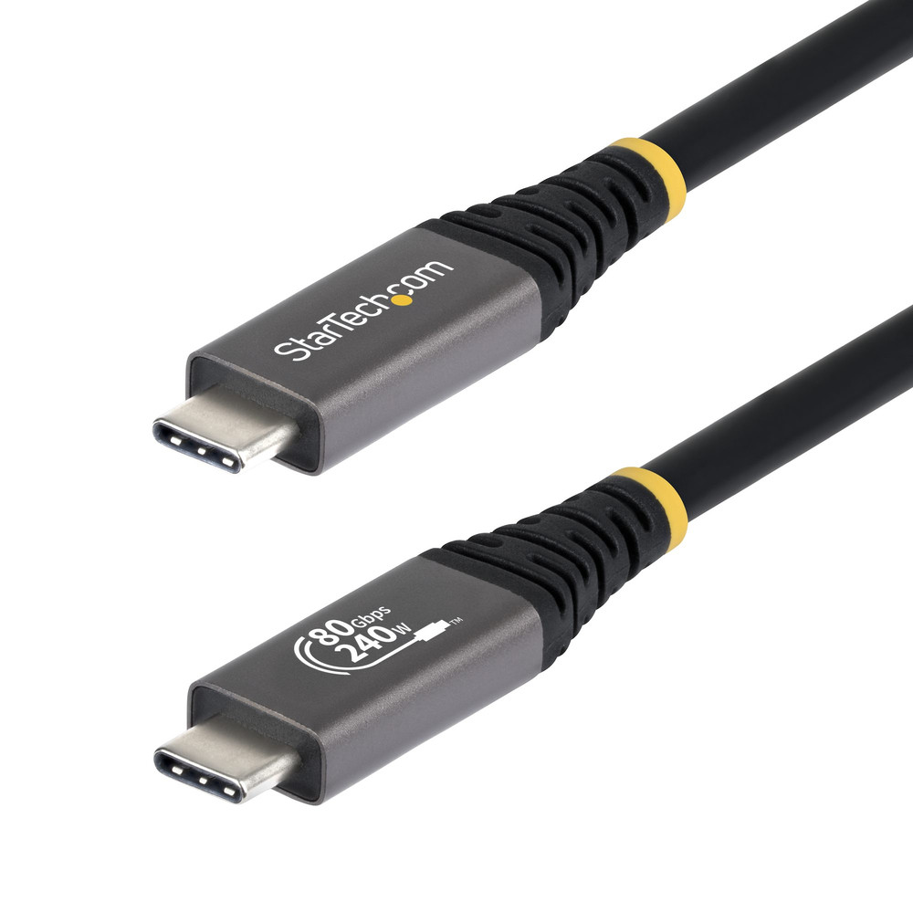 StarTech.com Câble USB4 de 1 5m 80 Gbit/ Câble USB C Certifié USB IF PD 8K 120 Hz4K 240 Hz DP2.1 DP80 Gaine en TPE Compatible Thunderbol