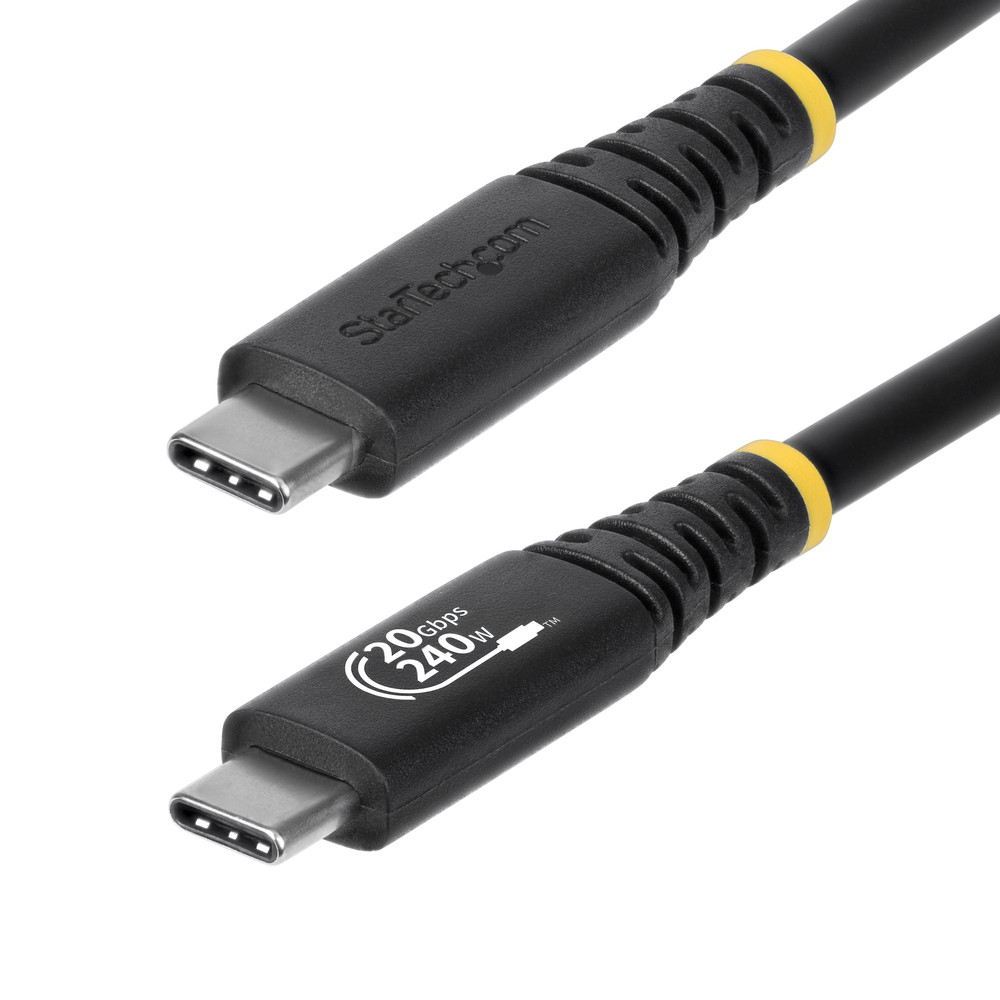 StarTech.com Câble USB 4 de 2 20 Gbps Câble USB C Certifié USB IF PD EPR DP 1.4 4K 120 Hz Gaine TPE Cordon USB C 2 USB C USB C