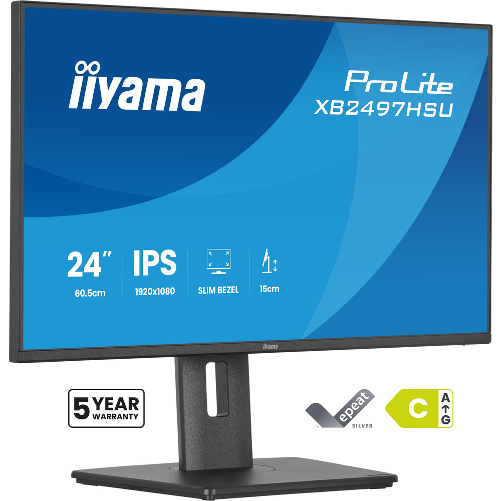 iiyama ProLite XB2497HSU-B1, 60,5 cm (23.8'), 1920 x 1080 pixels, Full HD, LED, 4 ms, Noir