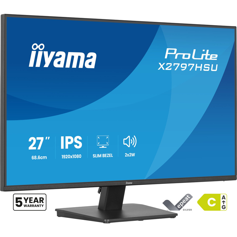 iiyama ProLite X2797HSU-B1, 68,6 cm (27'), 1920 x 1080 pixels, Full HD, LED, 4 ms, Noir
