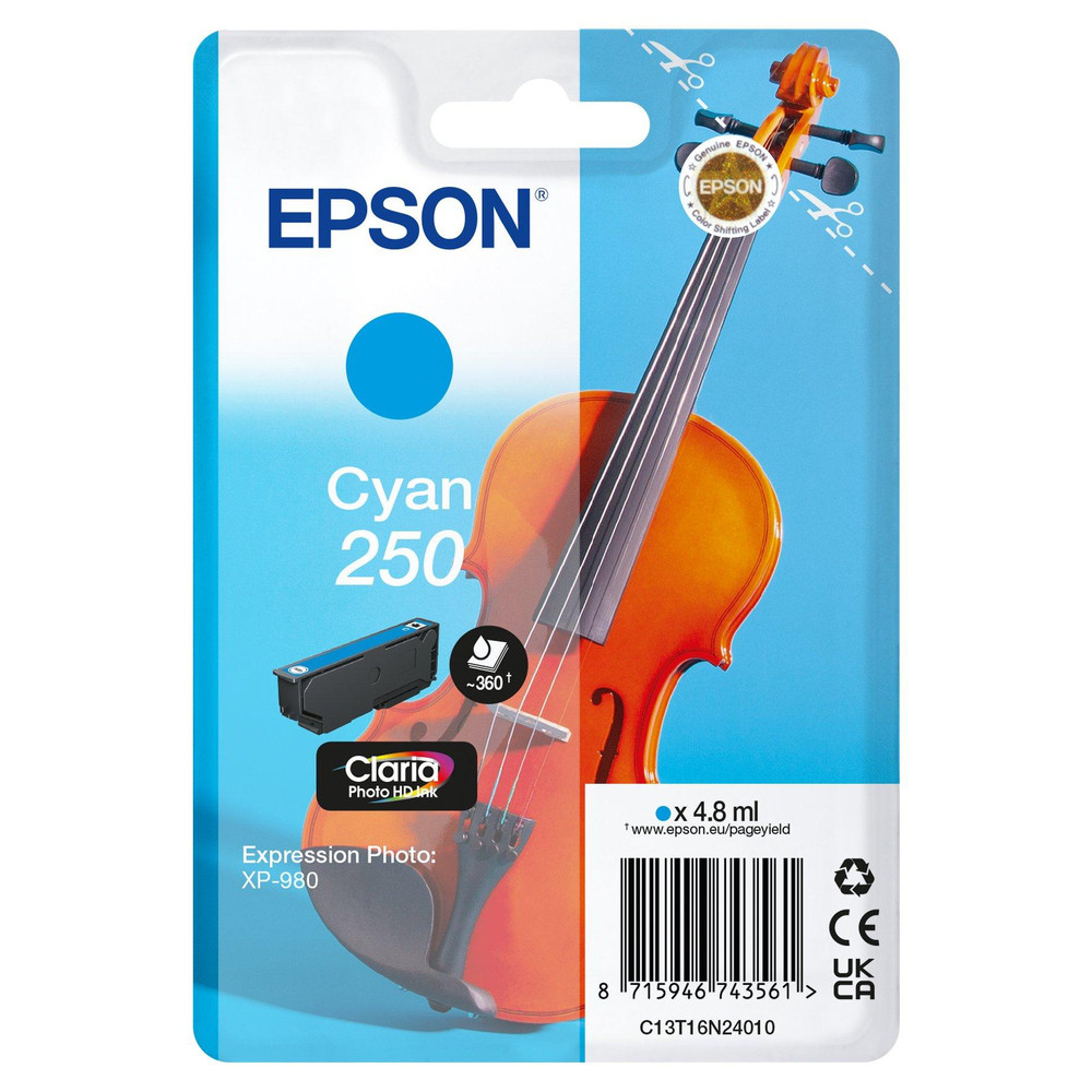 Epson 250 4.8 ml cyan original blister cartouche d'encre pour PN: C11CL95402 - vue 3