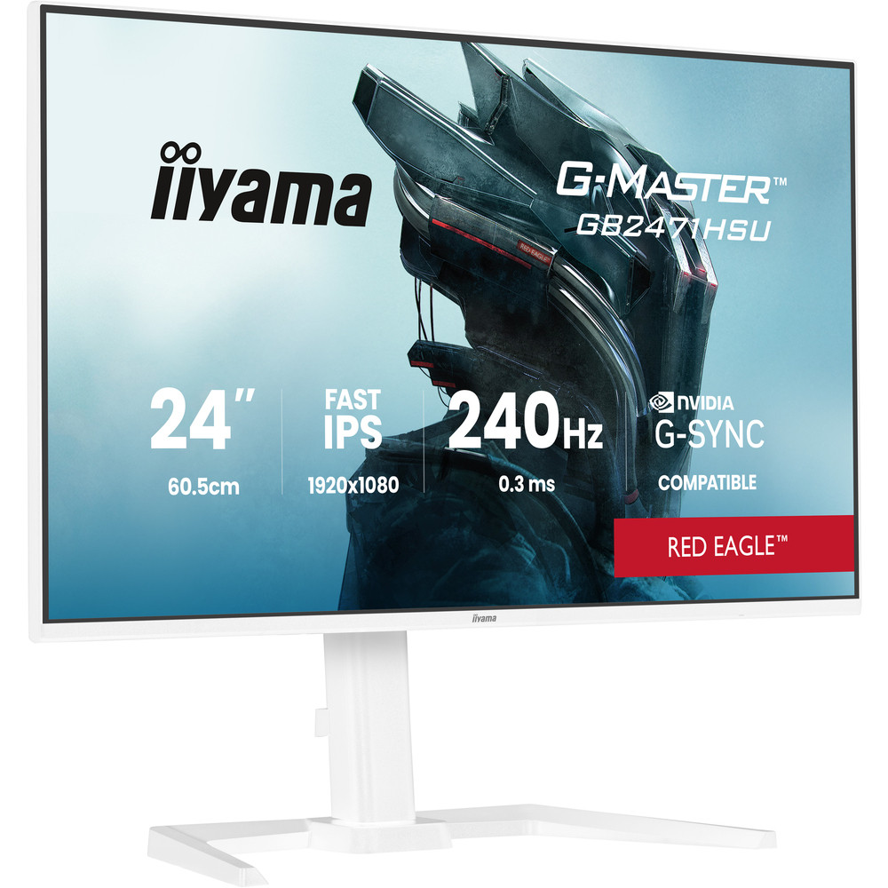 iiyama G-MASTER GB2471HSU-W1, 60,5 cm (23.8'), 1920 x 1080 pixels, 0,3 ms, Blanc