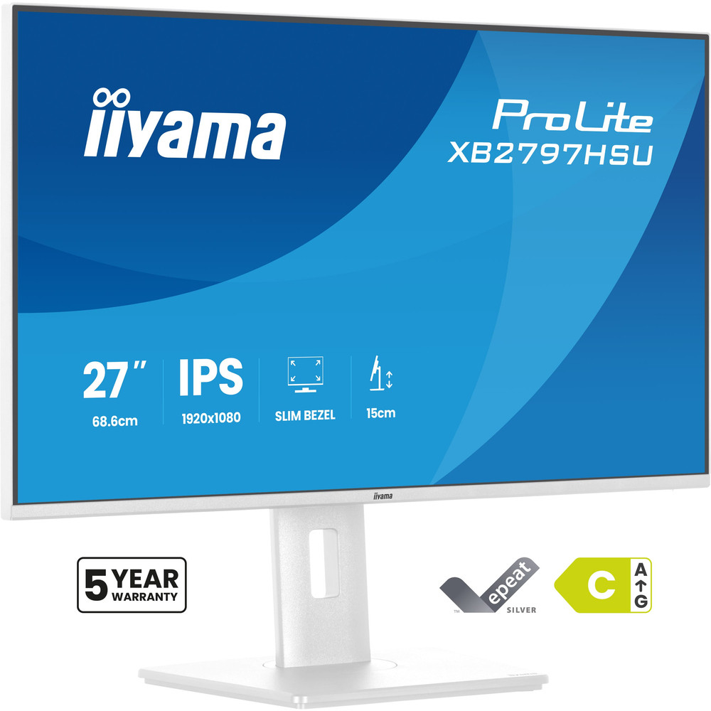 iiyama ProLite XB2797HSU-W1, 68,6 cm (27'), 1920 x 1080 pixels, Full HD, LED, 1 ms, Blanc