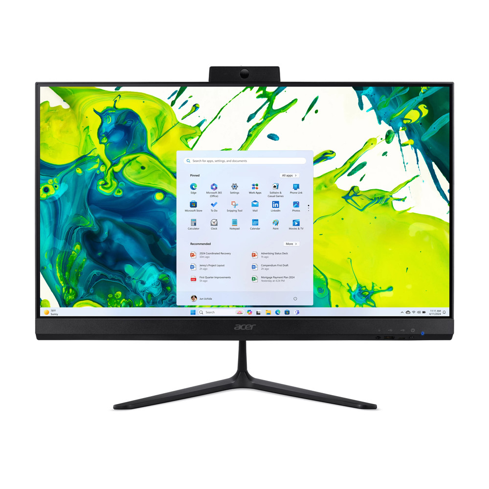 ACER Aspire C 24 C24B-GCZN - Copilot+ PC - tout-en-un Ryzen 3 5400U / jusqu'&agrave; 4 GHz - RAM 8 Go - SSD 256 Go - Radeon Graphics - IEEE 802.11ax (Wi-Fi 6E), 