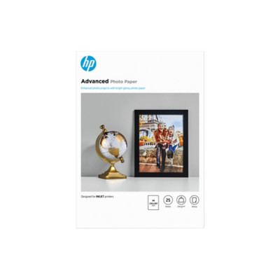 HP Papier photo à finition glacée Advanced, 250 g/m2, A4 (210 x 297 mm), 25 feuilles