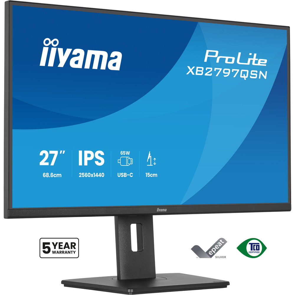 iiyama ProLite XB2797QSN B1 Écran LED 27 2560 x 1440 QHD @ 75 Hz IPS 350 cdm² 1000:1 1 ms HDMI DisplayPort USB C haut parleurs - vue 7