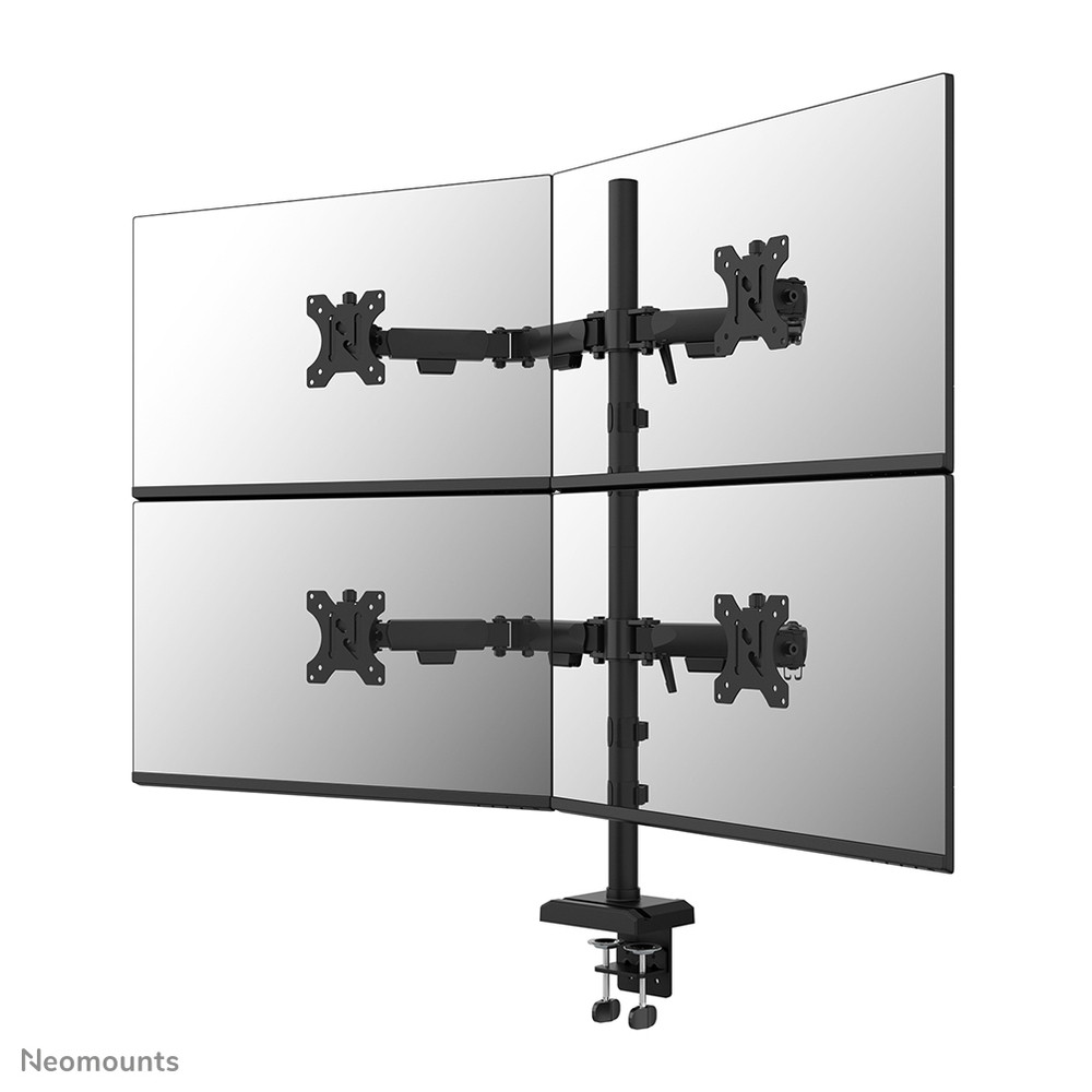 Neomounts DS60-600BL2-2 Bras de moniteur quadruple 10-32', Collier de serrage/ passe-fil, 8 kg, 25,4 cm (10'), 81,3 cm (32'), 100 x 100 mm, Noir