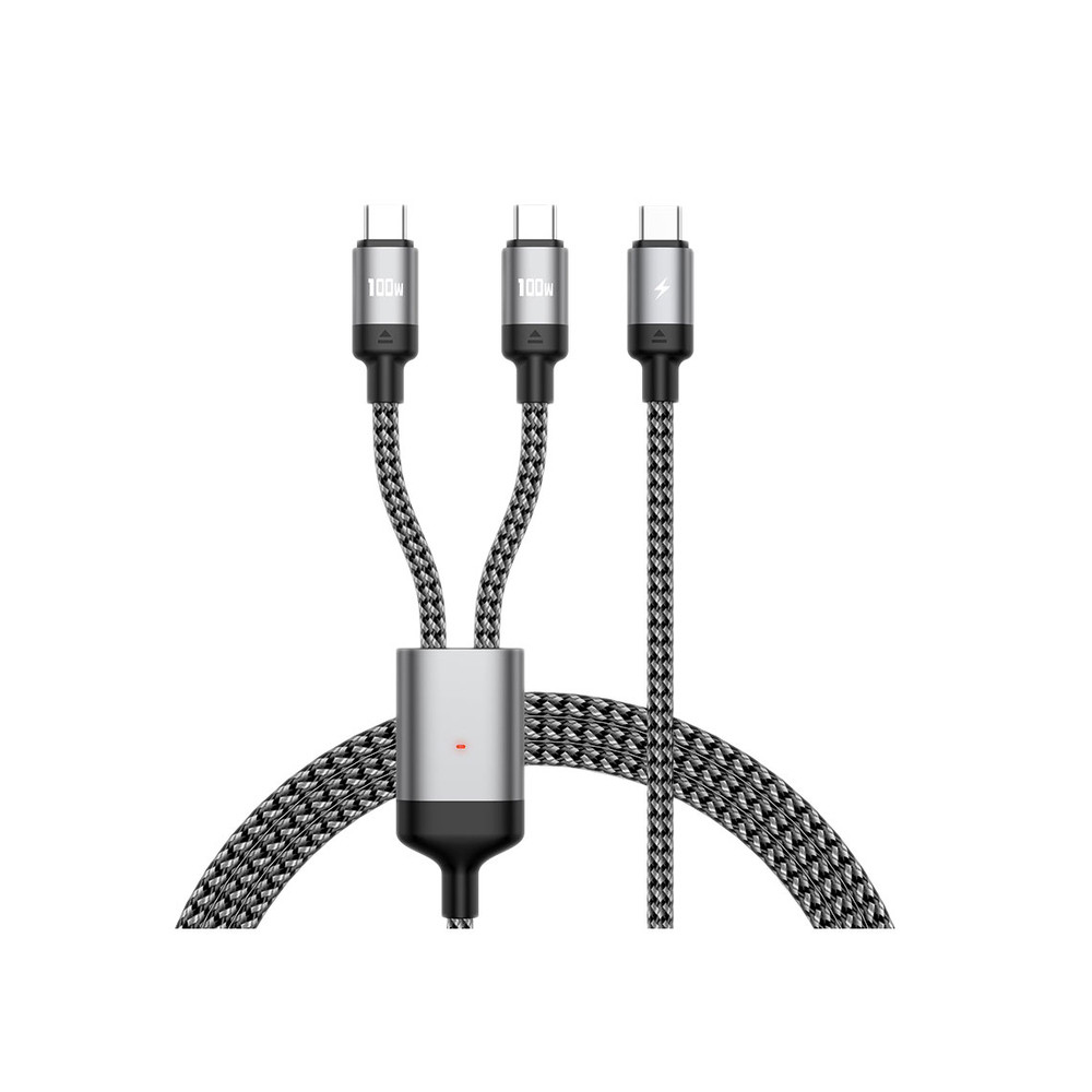 DLH DY-TU5500, 1,2 m, USB C, 2 x USB C, USB 2.0, 0,48 Gbit/s, Noir, Gris
