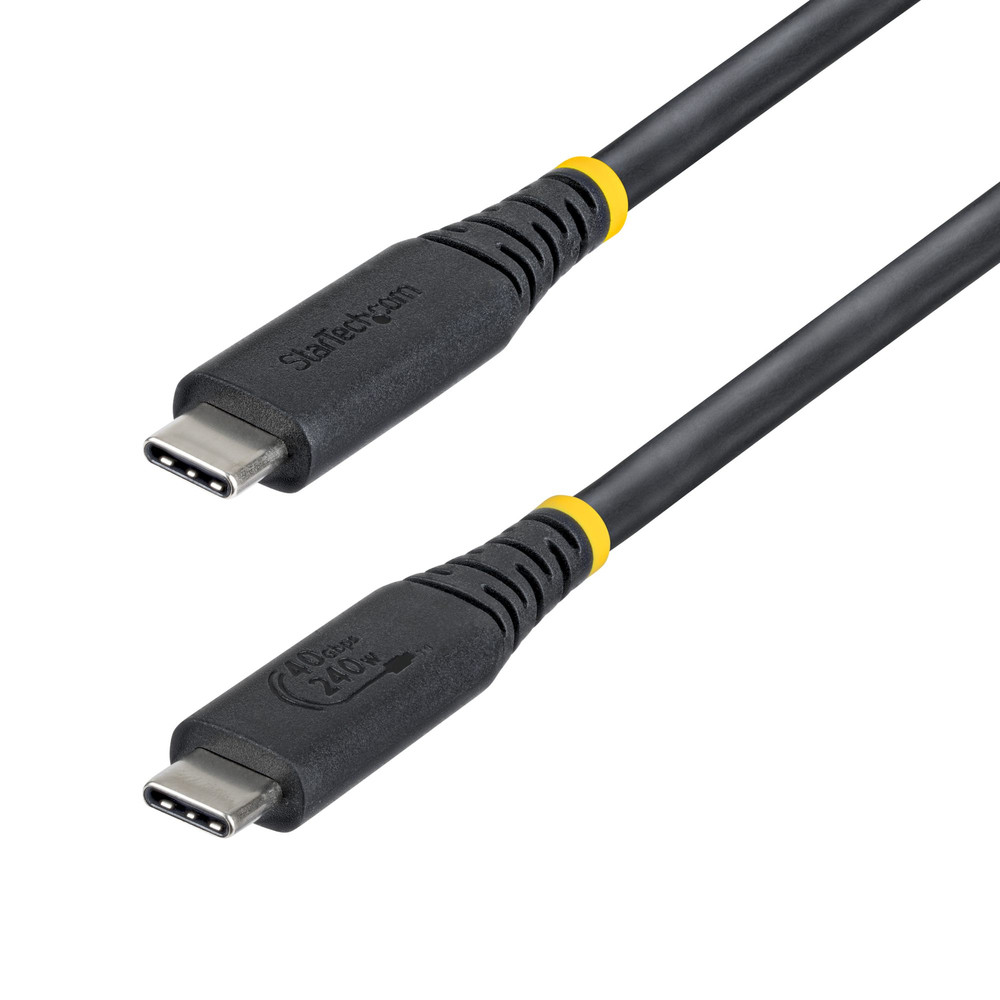 StarTech.com Câble USB4 de 50cm 40 Gbps Câble USB C Certifié USB IF PD 8K 60Hz4K 240Hz DP2.1 DP40 Gaine TPE Compatible Thunderbolt 4 Co