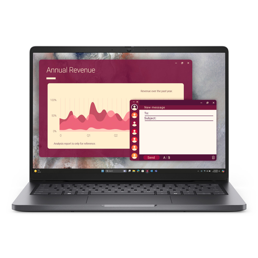 Ordinateur portable DELL Pro 14 PC14250 14 Intel Core Ultra 5 Intel Graphics Windows 11 Pro SSD antireflet - vue 3