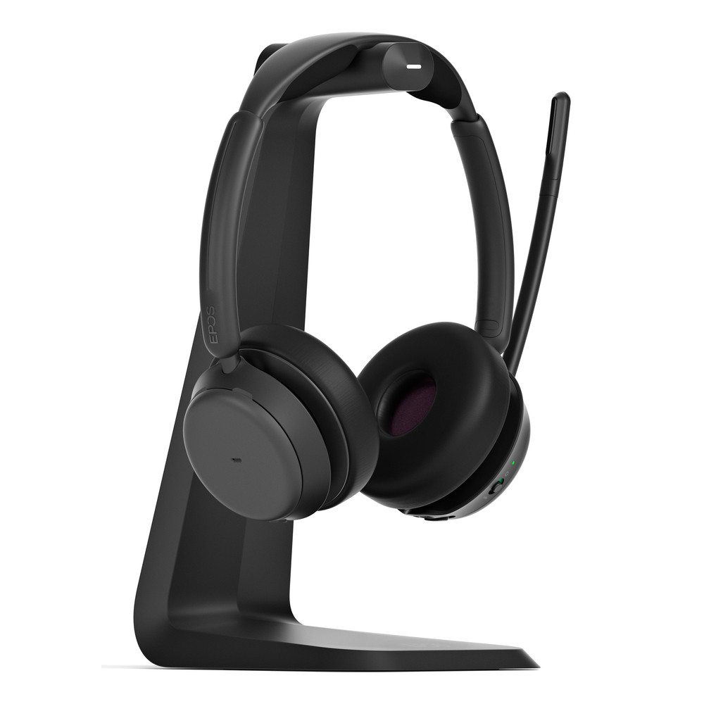 Auriculares EPOS Impact 1000 sans fil Bluetooth avec ANC micro et station de charge noirs - vue 2