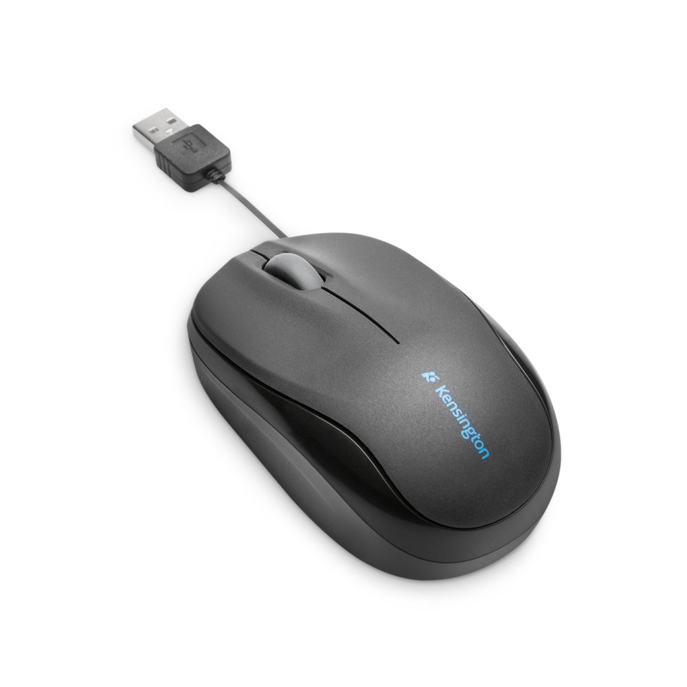 Kensington Souris mobile rétractable Pro Fit , Ambidextre, Optique, USB Type-A, 1000 DPI, Noir K72339EU
