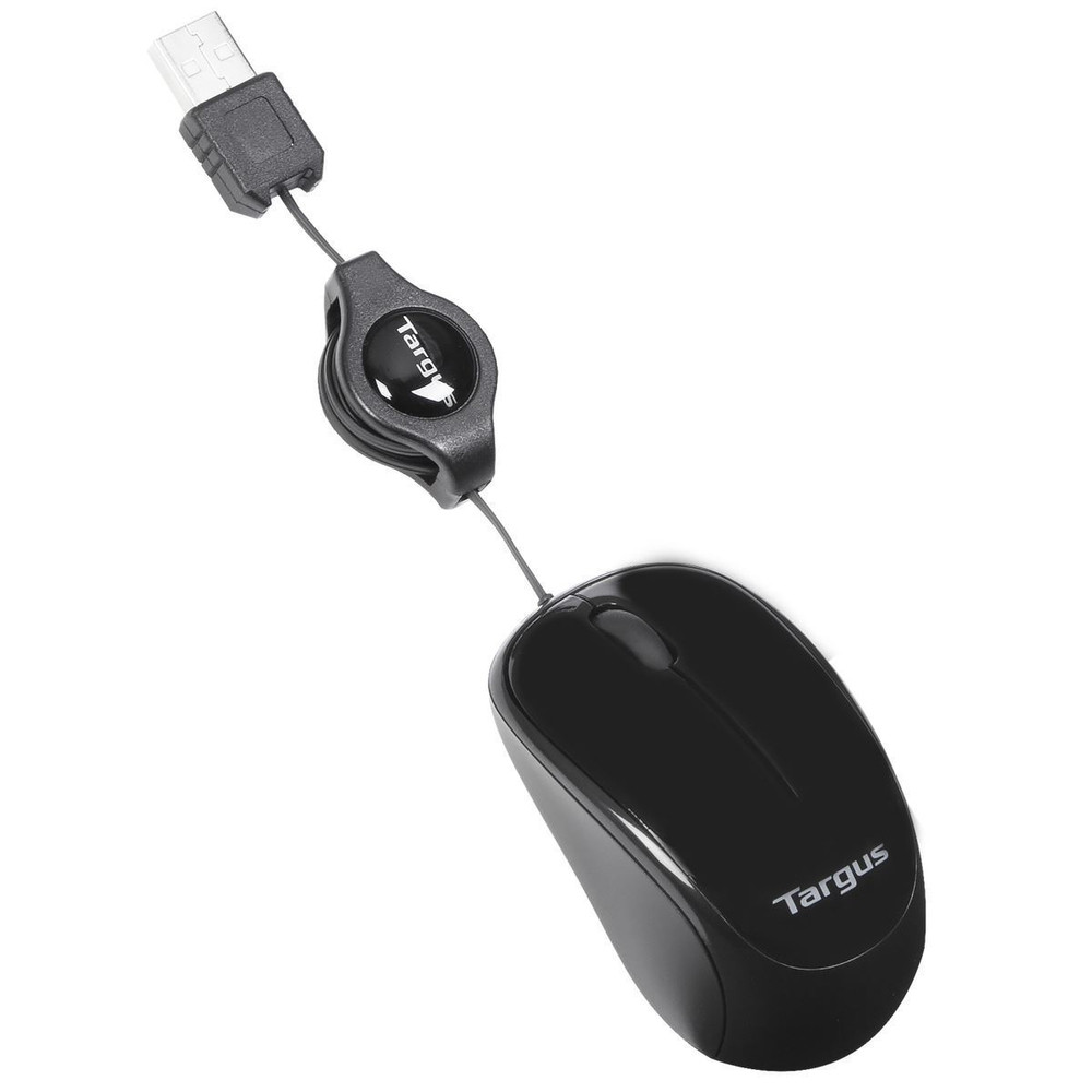 Targus Compact Blue Trace Mouse, Ambidextre, Blue Trace, USB Type-A, 1000 DPI, Noir AMU75EU