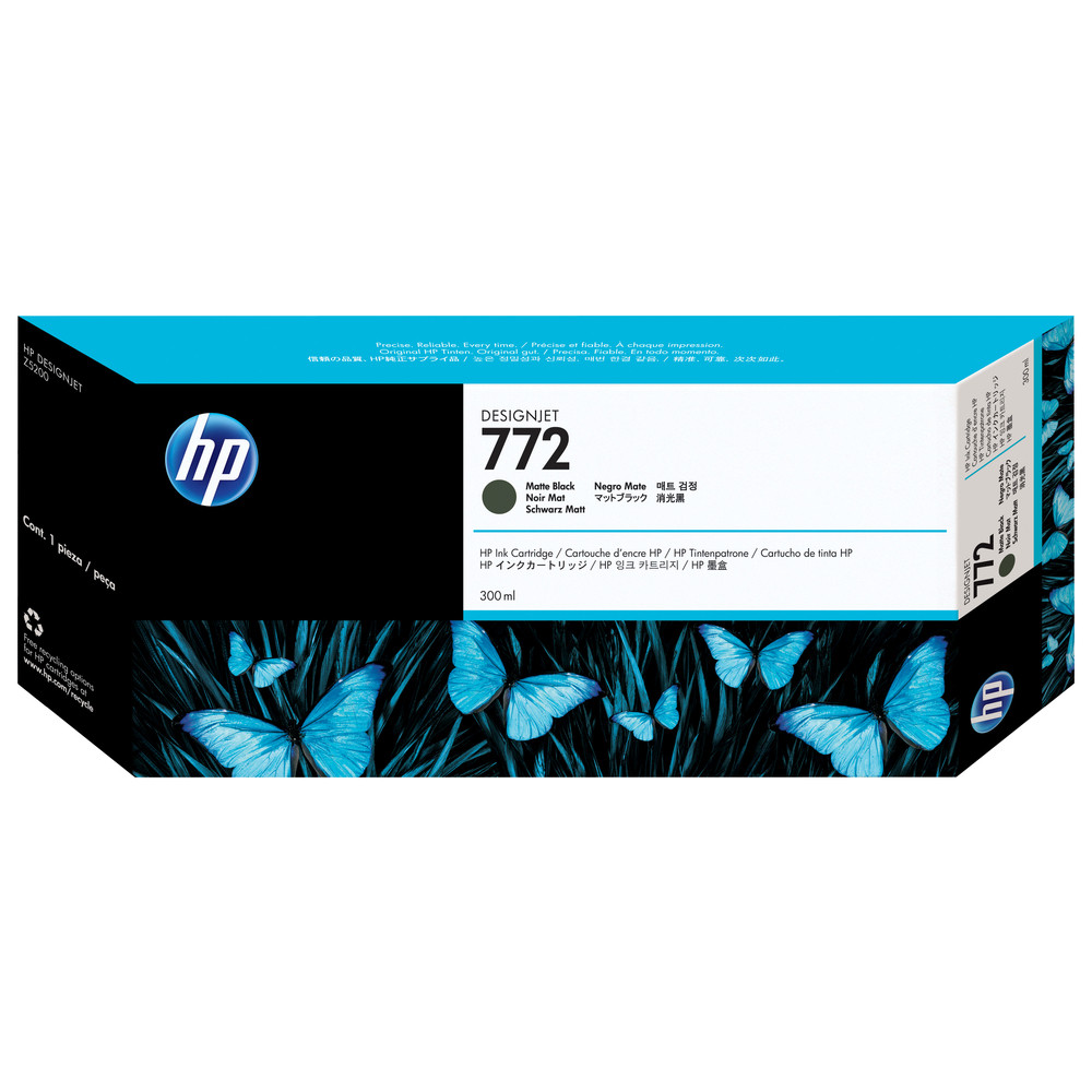 HP 772 cartouche d'encre DesignJet noir mat, 300 ml, Imprimante HP Designjet Z5200 PostScript, A jet d'encre thermique, Noir, Singapour, 283 mm, 41 mm