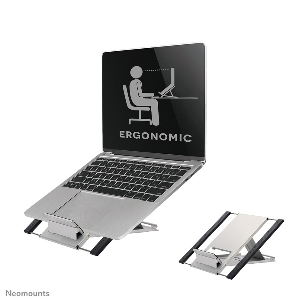 Neomounts NSLS100 Support pour ordinateur portable 10-22' - pliable - compact - universel, Bras de support pour Notebook, Argent, Aluminium, 25,4 cm (