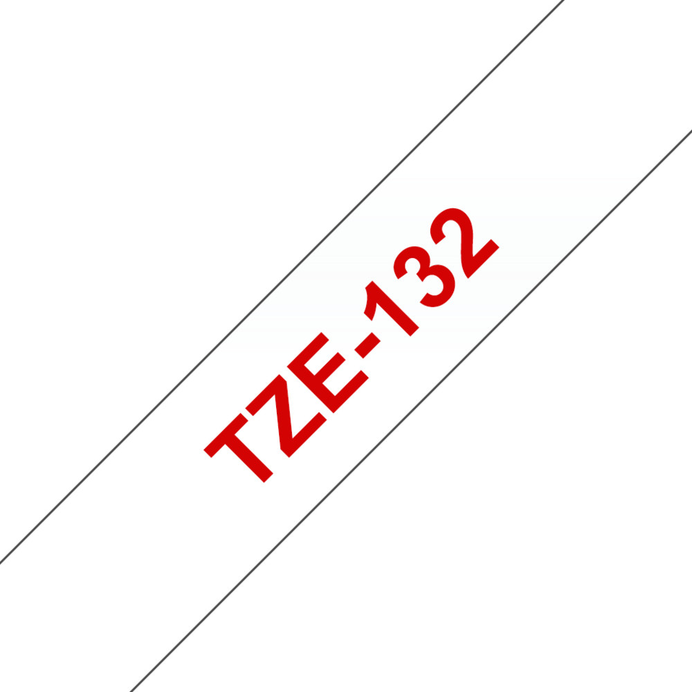 Brother TZE-132, Rouge sur transparent, TZe, Transfert thermique, Chine, 5 année(s), Brother