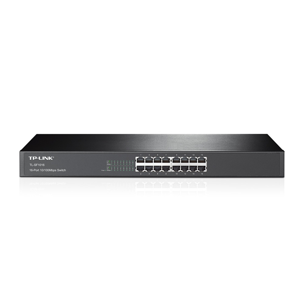 TP-LINK TL-SF1016, Non-géré, Fast Ethernet (10/100), Grille de montage, 1U