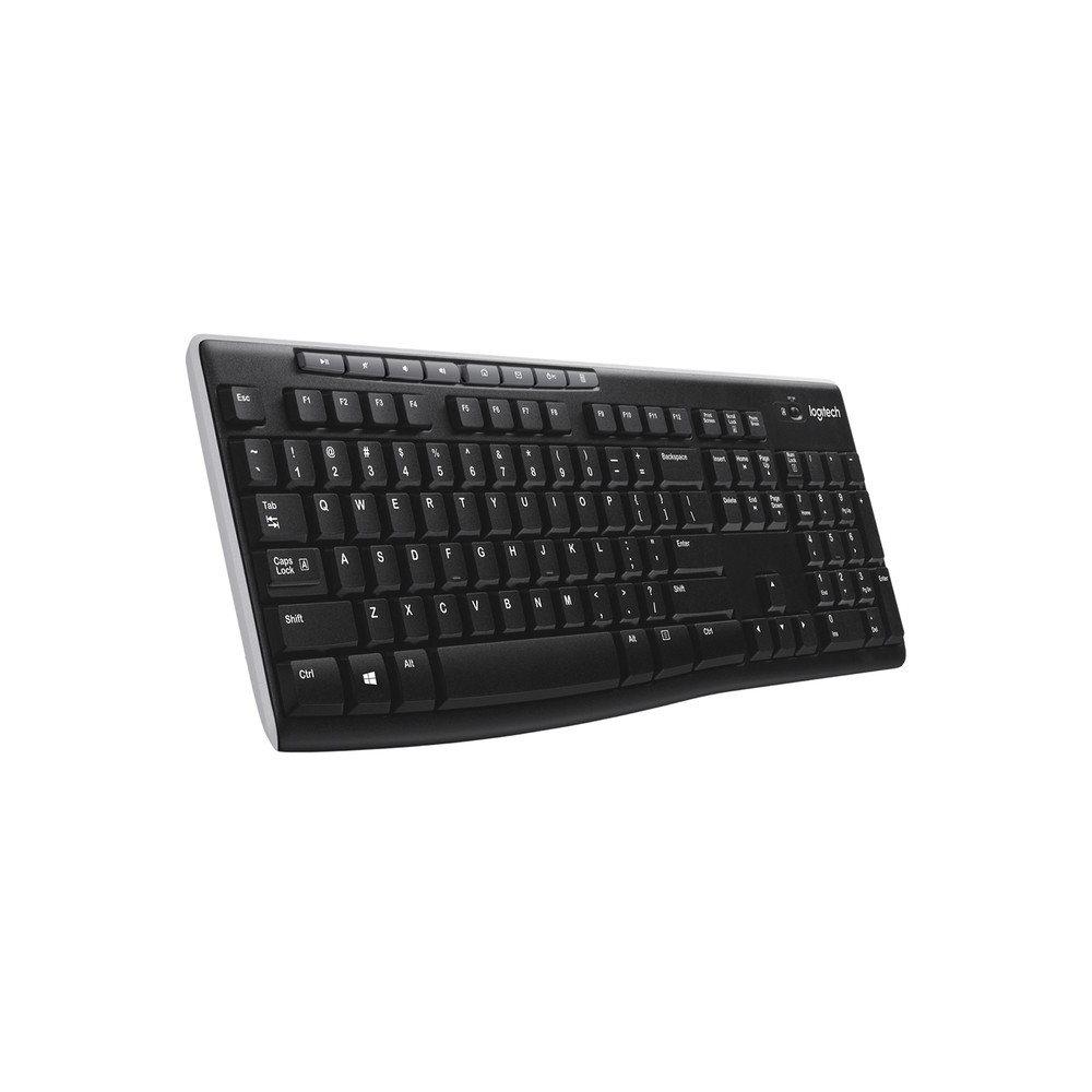 Logitech K270, Taille relle (100 %), Sans fil, RF sans fil, AZERTY, Noir 920-003748