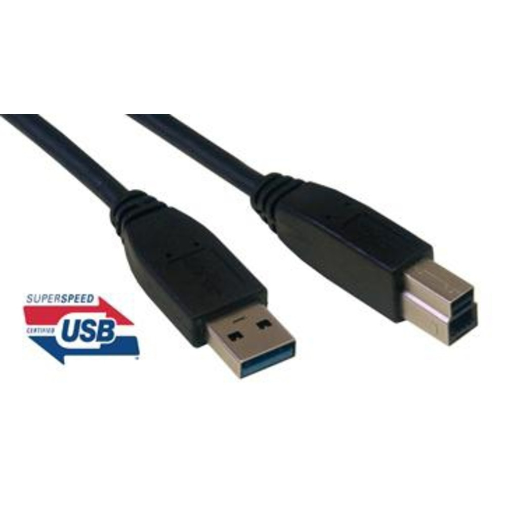 MCL MC923AB-3M/N, 3 m, USB A, USB B, Mâle/Mâle, Noir