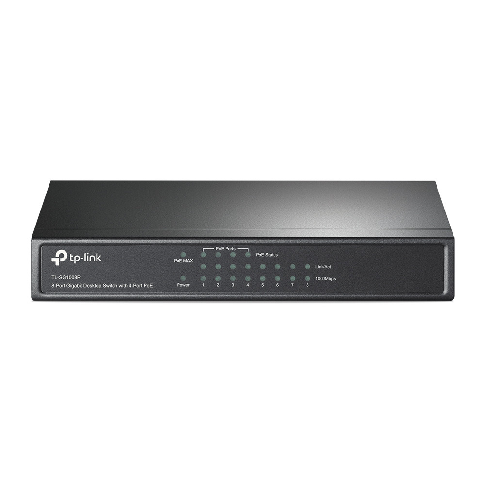 TP-LINK TL-SG1008P, Gigabit Ethernet (10/100/1000), Full duplex, Connexion Ethernet, supportant l'alimentation via ce port (PoE)