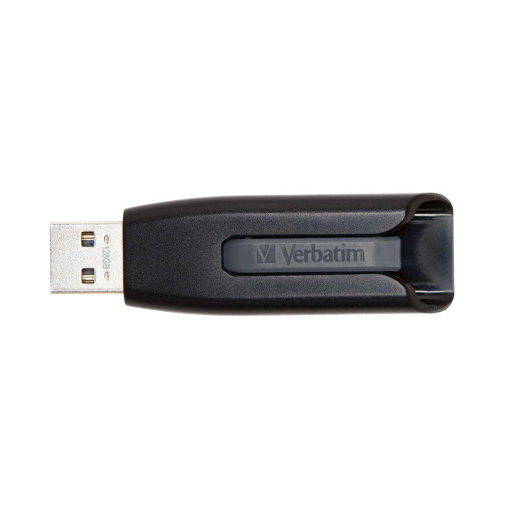 Verbatim Cl USB V3 de 128 Go, 128 Go, USB Type-A, 3.2 Gen 1 (3.1 Gen 1), 80 Mo/s, Slide, Noir 49189