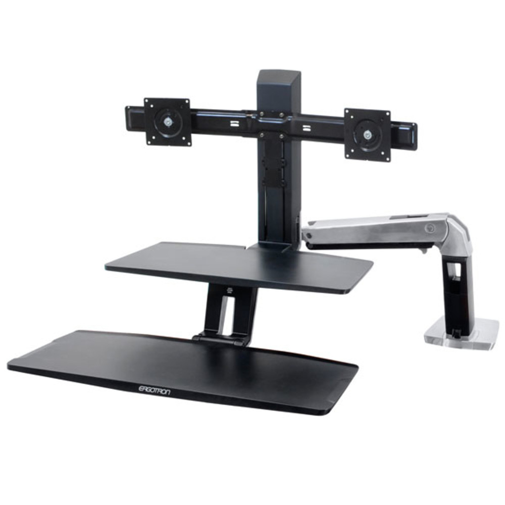 Ergotron WorkFit -A, 11,3 kg, 12,7 cm (5'), 61 cm (24'), 100 x 100 mm, Réglage de la hauteur, Noir 24-392-026