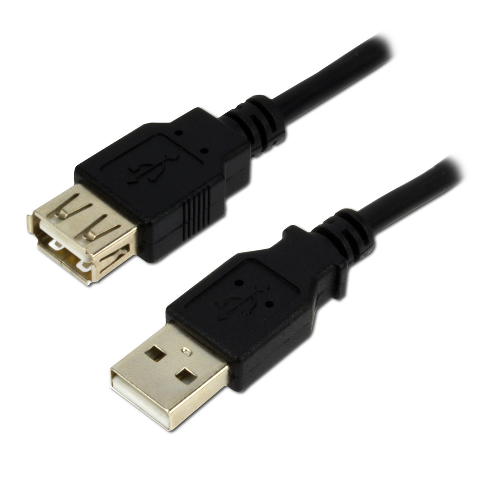 MCL MC922AMF-2M/N, 2 m, USB A, USB A, USB 2.0, Mâle/Femelle, Noir
