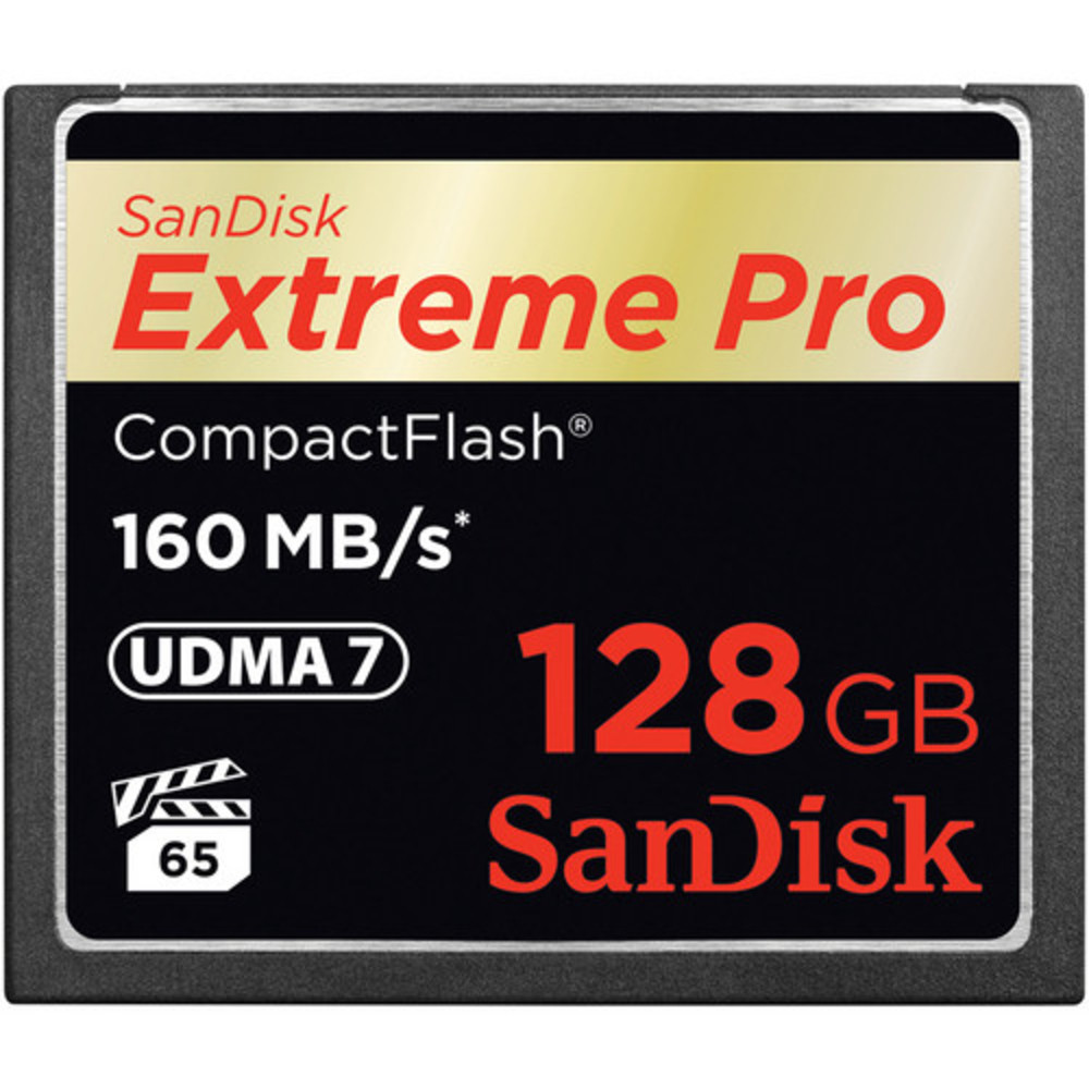 SanDisk 128GB Extreme Pro CF 160MB/s, 128 Go, CompactFlash, 160 Mo/s, 150 Mo/s SDCFXPS-128G-X46