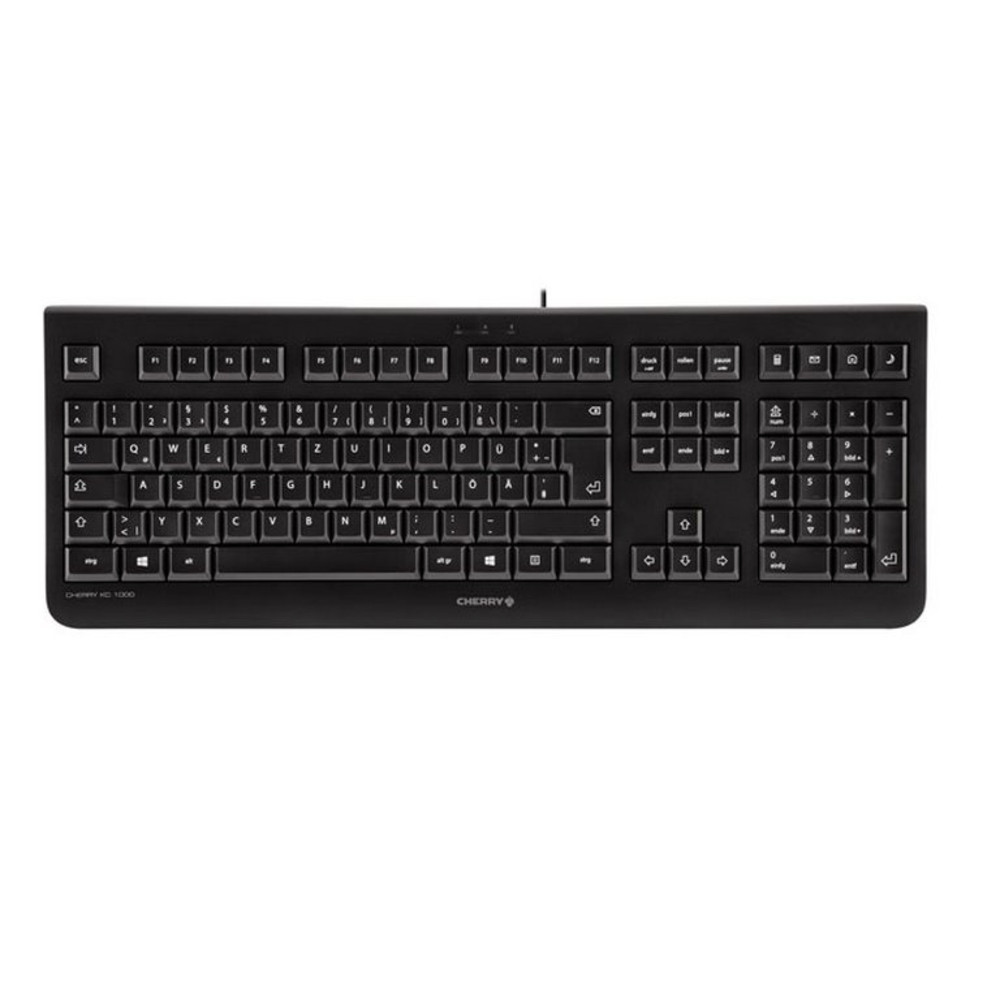CHERRY KC 1000, Taille relle (100 %), Avec fil, USB, QWERTY, Noir JK-0800ES-2